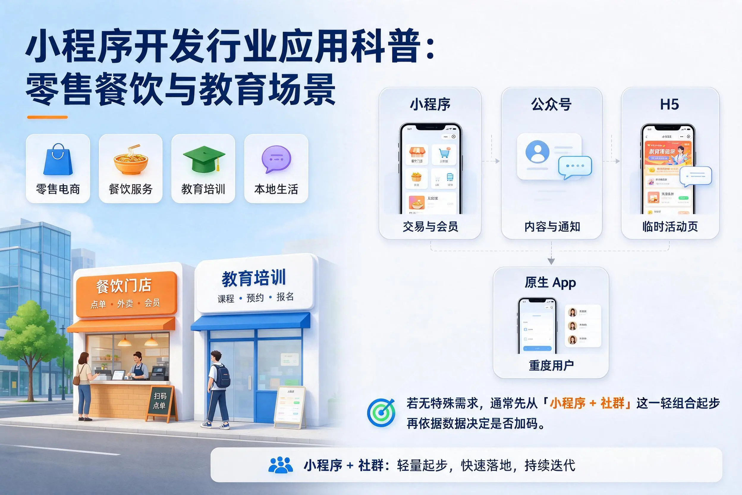 长治小程序开发行业应用科普：零售餐饮与教育场景